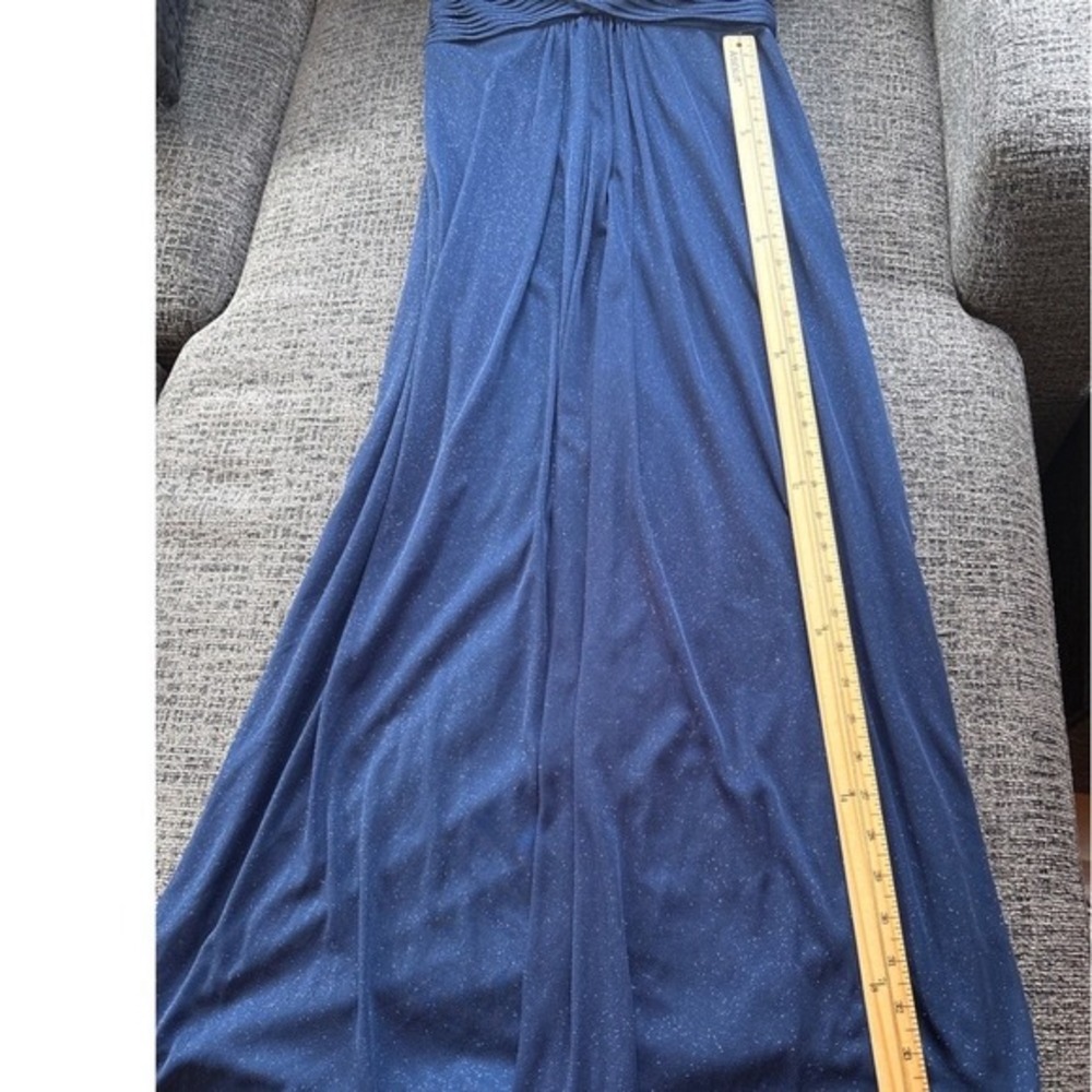 Alex Evenings Midnight Blue Sparkle Ruched Waist Gown‎ Formal Evening Dress  4 - Picture 10 of 11
